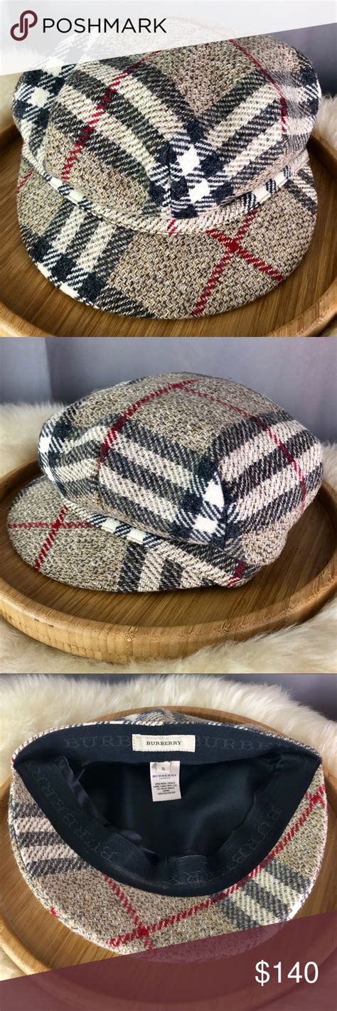 Burberry Merino Wool Patterned Newsboy Hat 